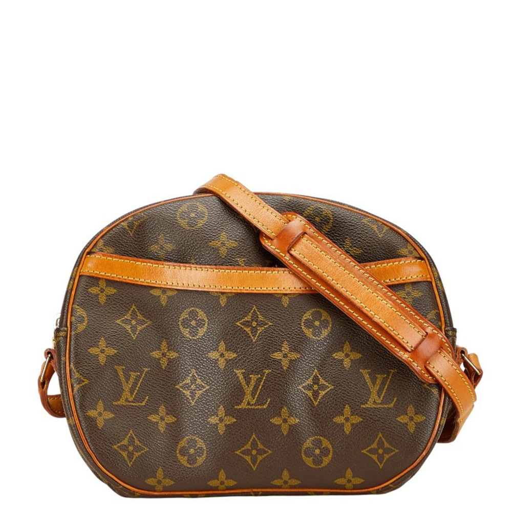 Louis Vuitton Monogram Blois Shoulder Bag Brown Leather